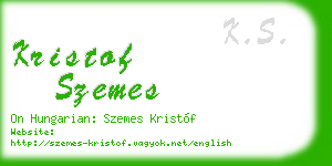 kristof szemes business card